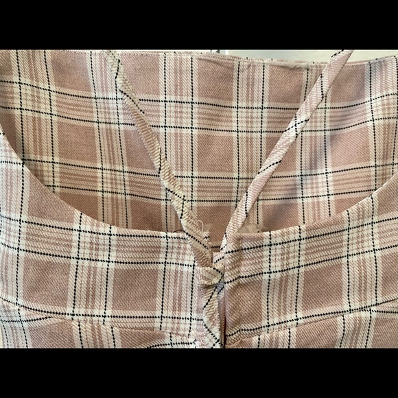 Adjustable plaid spaghetti strap crop top with corset style back - small - NWT - Picture 5 of 7
